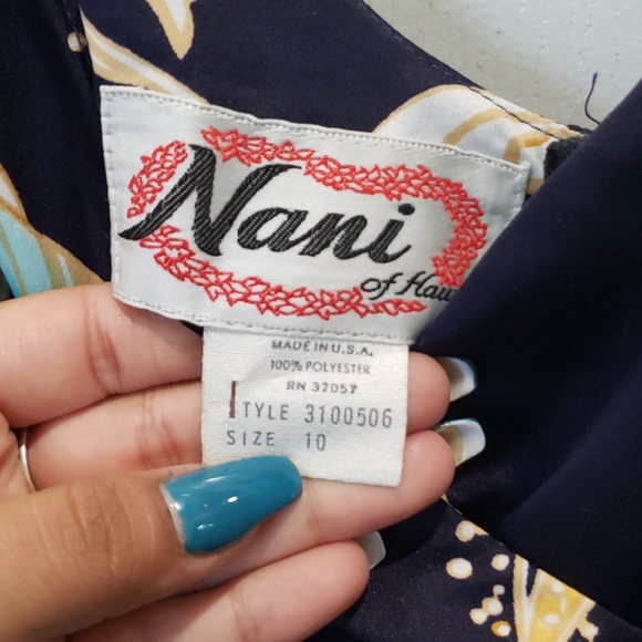 Nani of Hawaii vtg. Dress size 10 floral maxi - Picture 2 of 7